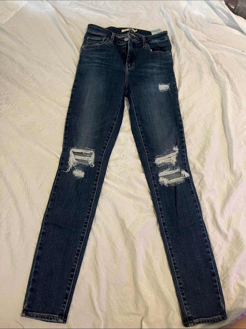 Hollister Dark Blue Ripped Skinny Jeans